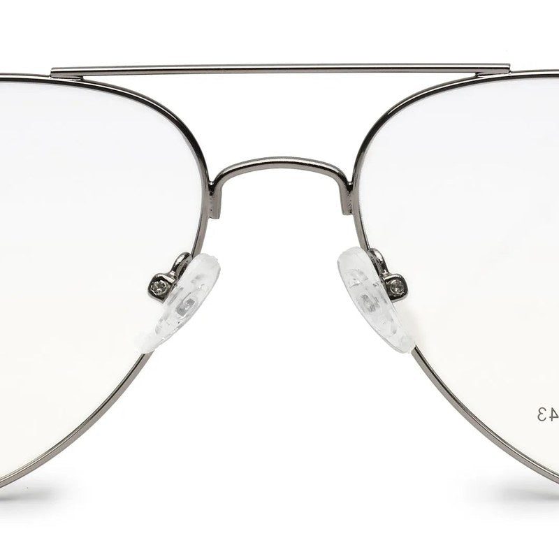 Tricorn Silver Medium Full Rim Aviator with Lock Side Hinges Turban Eyeglasses for Men — Hashtag Eyewears