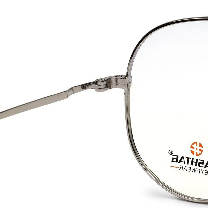 Tricorn Silver Medium Full Rim Aviator with Lock Side Hinges Turban Eyeglasses for Men — Hashtag Eyewears