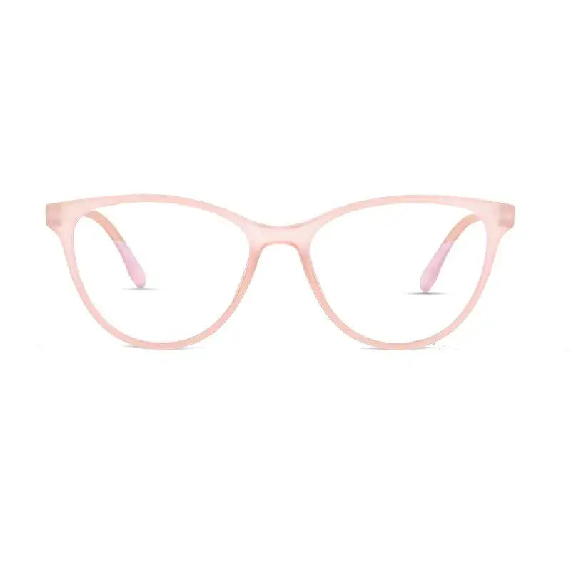 TruBlu | Baby Pink Medium Full Rim CATEYE Computer Glasses for Men & Women [Blue Block]