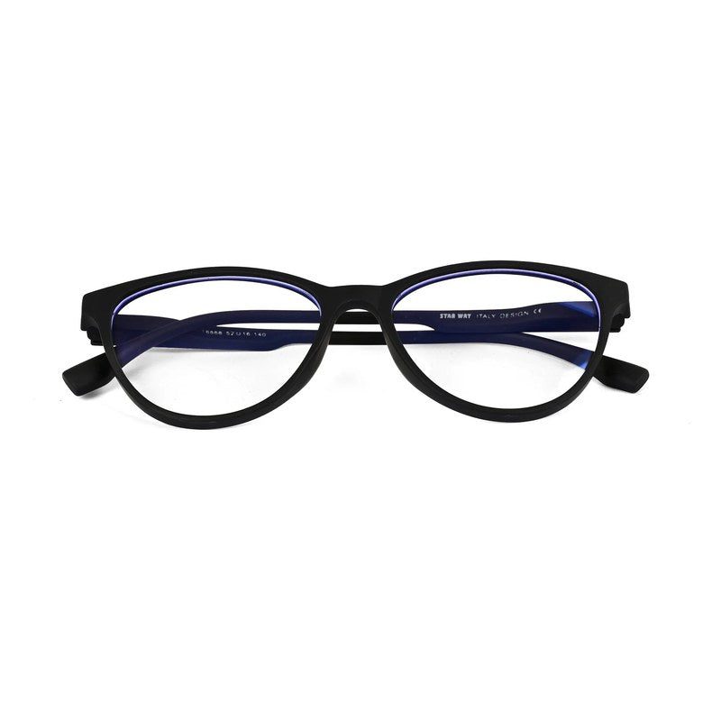TruBlu Black Medium Full Rim CATEYE Computer Glasses for Men & Women — Hashtag Eyewears