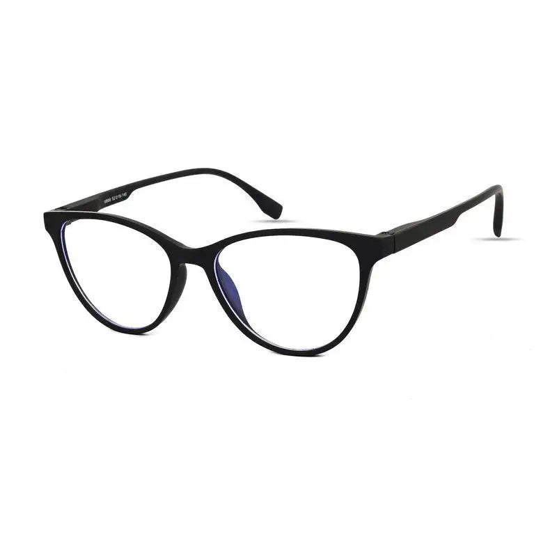 TruBlu | Black Medium Full Rim CATEYE Computer Glasses for Men & Women [Blue Block]