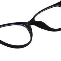 TruBlu | Black Medium Full Rim CATEYE Computer Glasses for Men & Women [Blue Block]