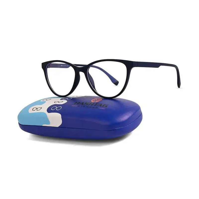 TruBlu | Blue Medium Full Rim CATEYE Computer Glasses for Men & Women [Blue Block]