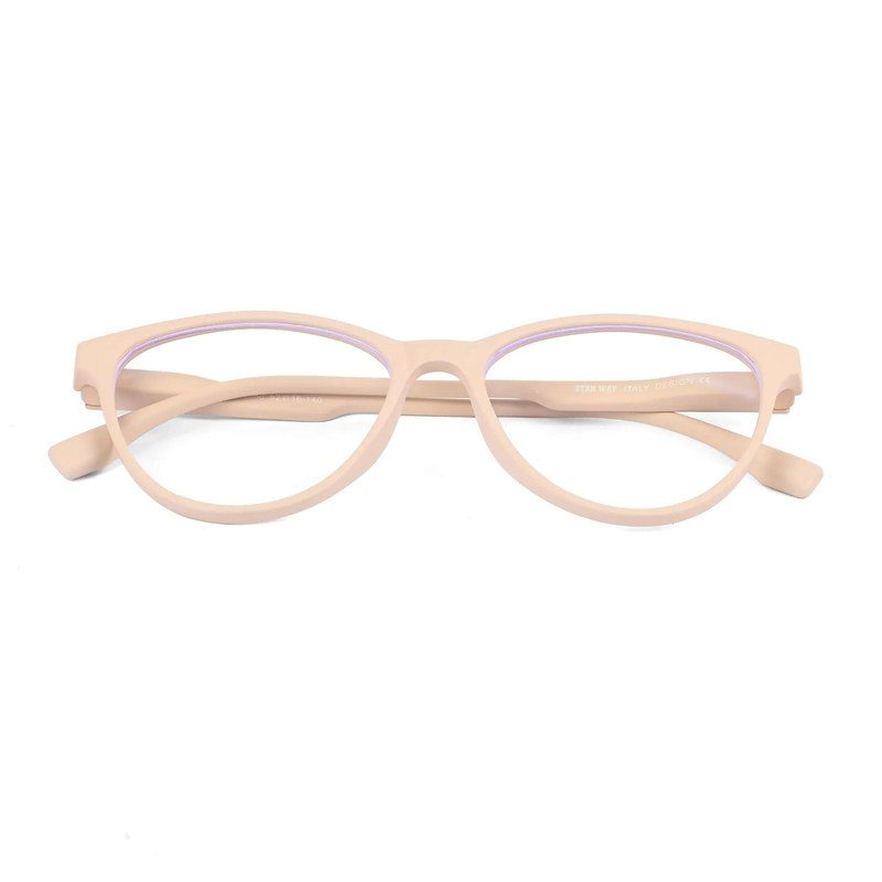 TruBlu Cream Medium Full Rim CATEYE Computer Glasses for Men & Women — Hashtag Eyewears