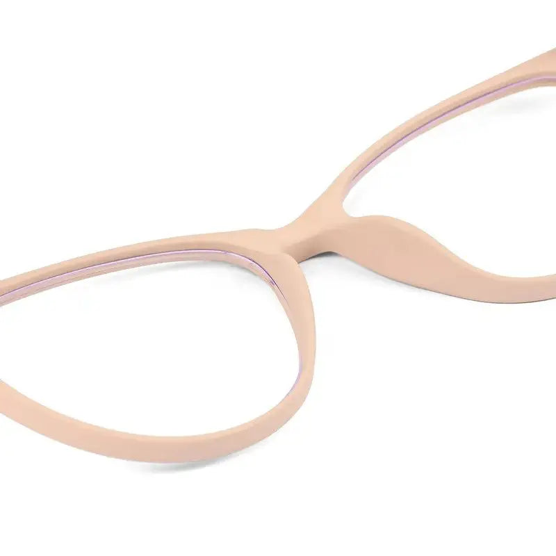TruBlu | Cream Medium Full Rim CATEYE Computer Glasses for Men & Women [Blue Block]