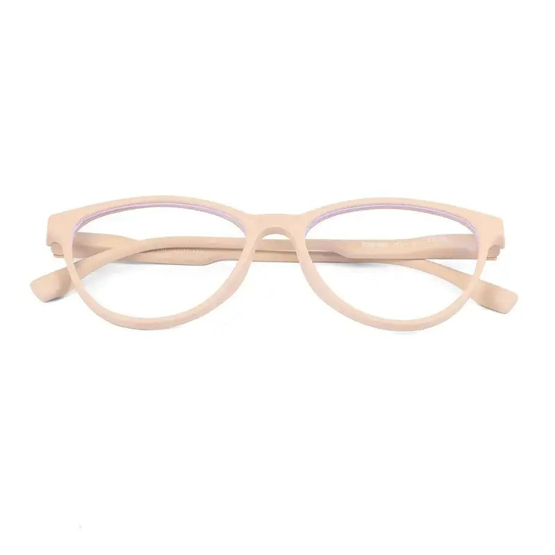 TruBlu | Cream Medium Full Rim CATEYE Computer Glasses for Men & Women [Blue Block]