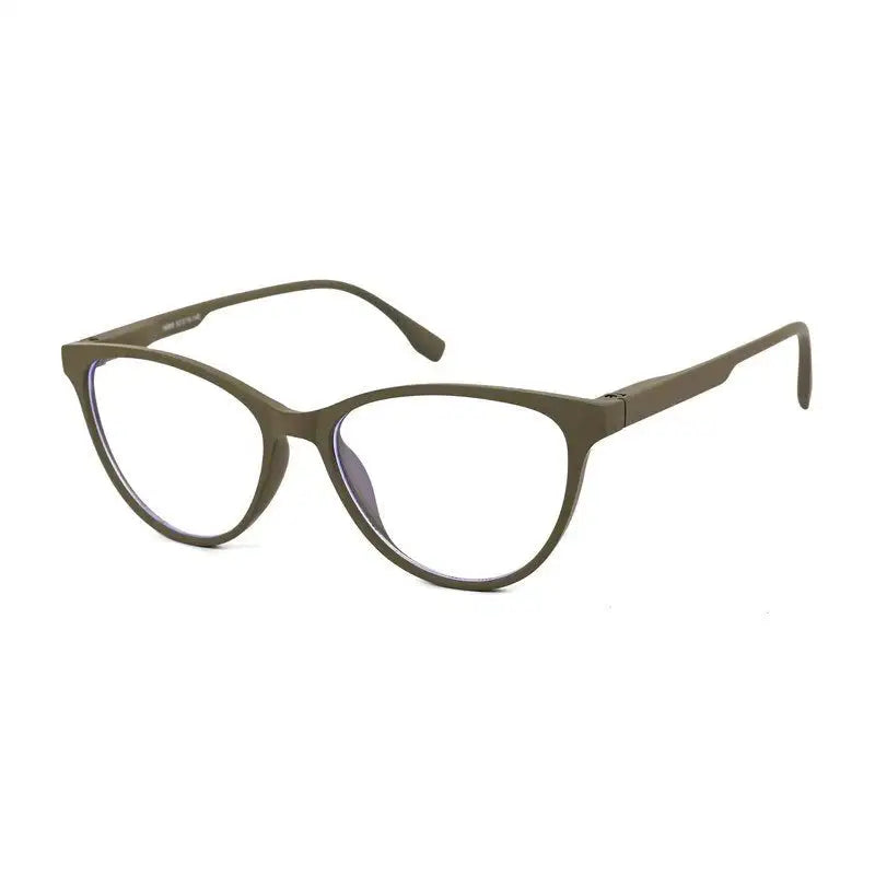 TruBlu | Dark Green Medium Full Rim CATEYE Computer Glasses for Men & Women [Blue Block]