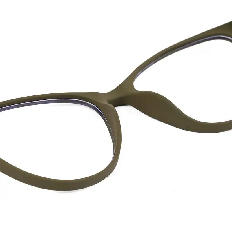 TruBlu | Dark Green Medium Full Rim CATEYE Computer Glasses for Men & Women [Blue Block]