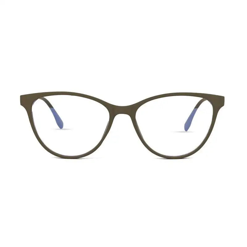 TruBlu | Dark Green Medium Full Rim CATEYE Computer Glasses for Men & Women [Blue Block]