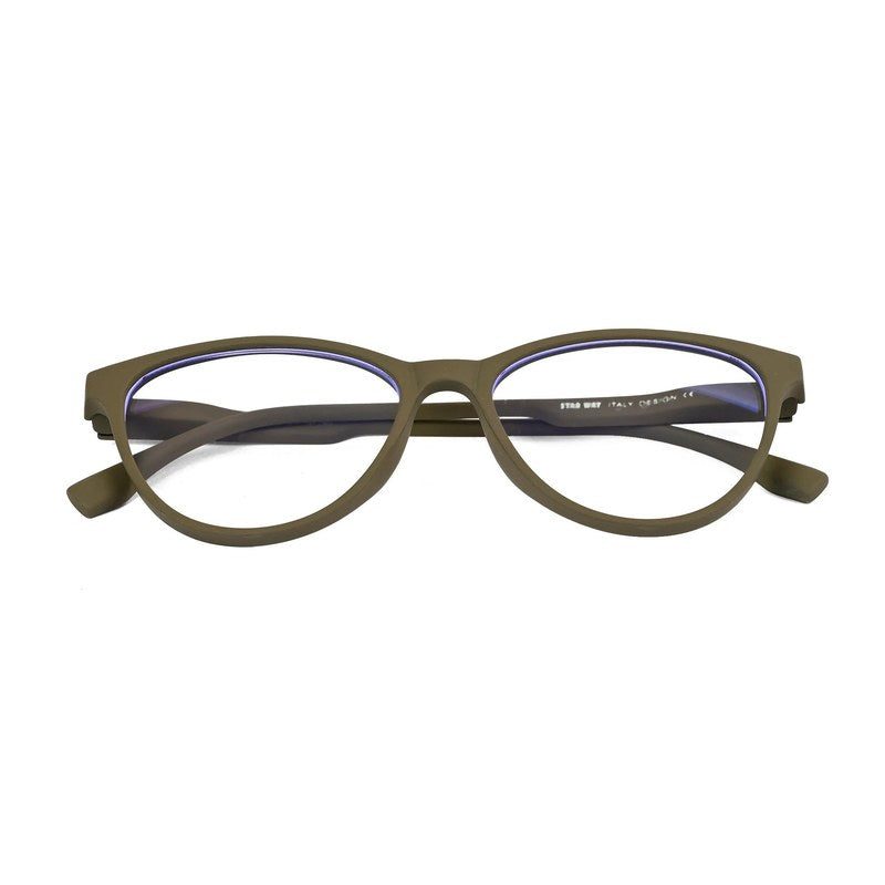 TruBlu | Dark Green Medium Full Rim CATEYE Computer Glasses for Men & Women [Blue Block]