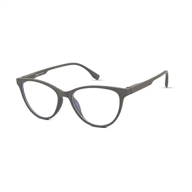 TruBlu | Grey Medium Full Rim CATEYE Computer Glasses for Men & Women [Blue Block]