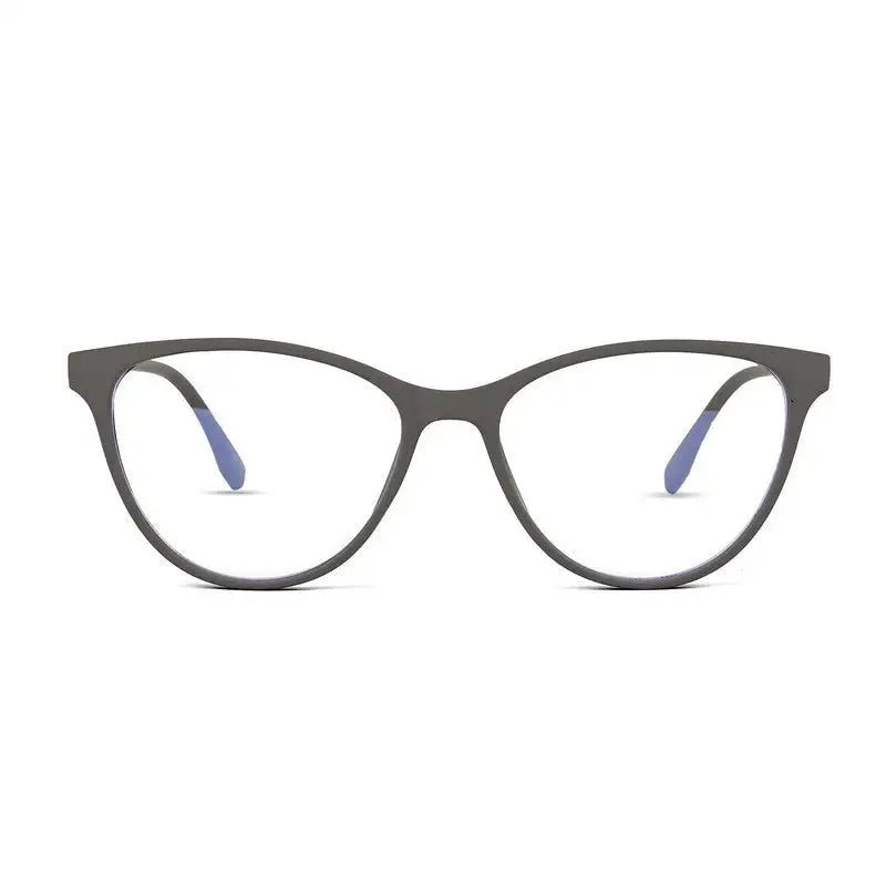 TruBlu | Grey Medium Full Rim CATEYE Computer Glasses for Men & Women [Blue Block]