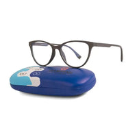 TruBlu | Grey Medium Full Rim CATEYE Computer Glasses for Men & Women [Blue Block]