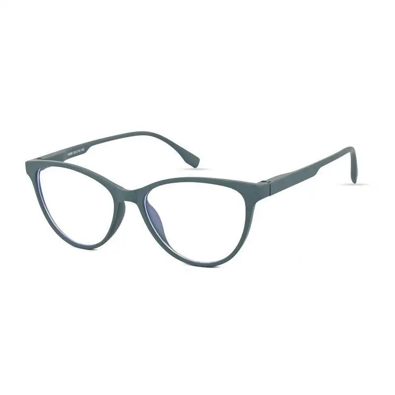 TruBlu | Olive Green Medium Full Rim CATEYE Computer Glasses for Men & Women [Blue Block]