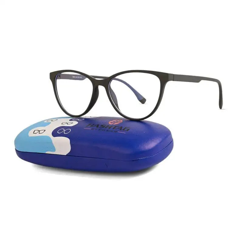 TruBlu | Olive Green Medium Full Rim CATEYE Computer Glasses for Men & Women [Blue Block]