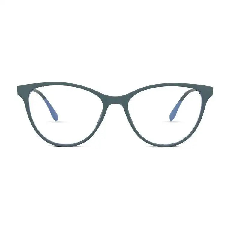 TruBlu | Olive Green Medium Full Rim CATEYE Computer Glasses for Men & Women [Blue Block]