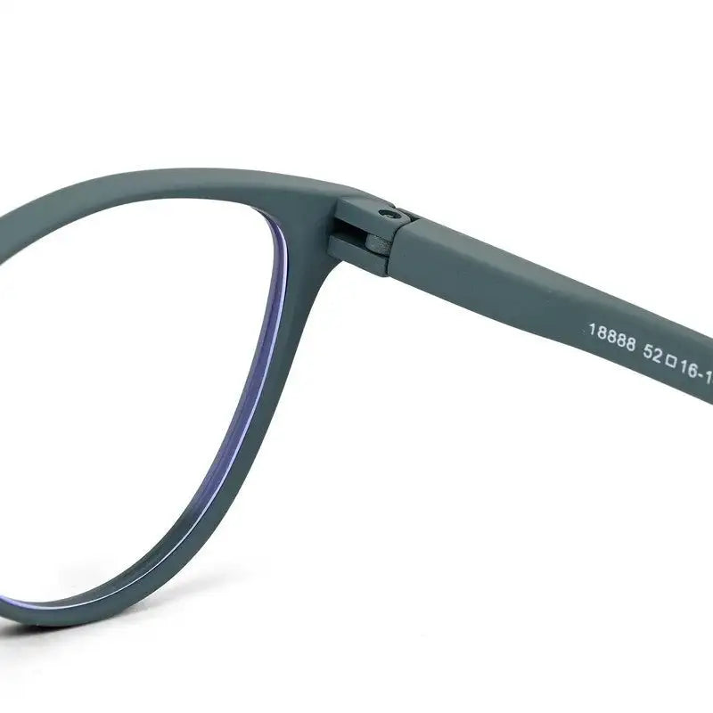 TruBlu | Olive Green Medium Full Rim CATEYE Computer Glasses for Men & Women [Blue Block]