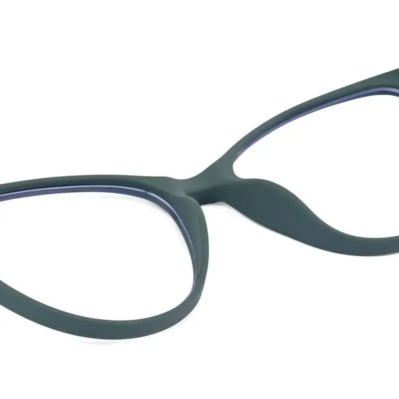 TruBlu | Olive Green Medium Full Rim CATEYE Computer Glasses for Men & Women [Blue Block]