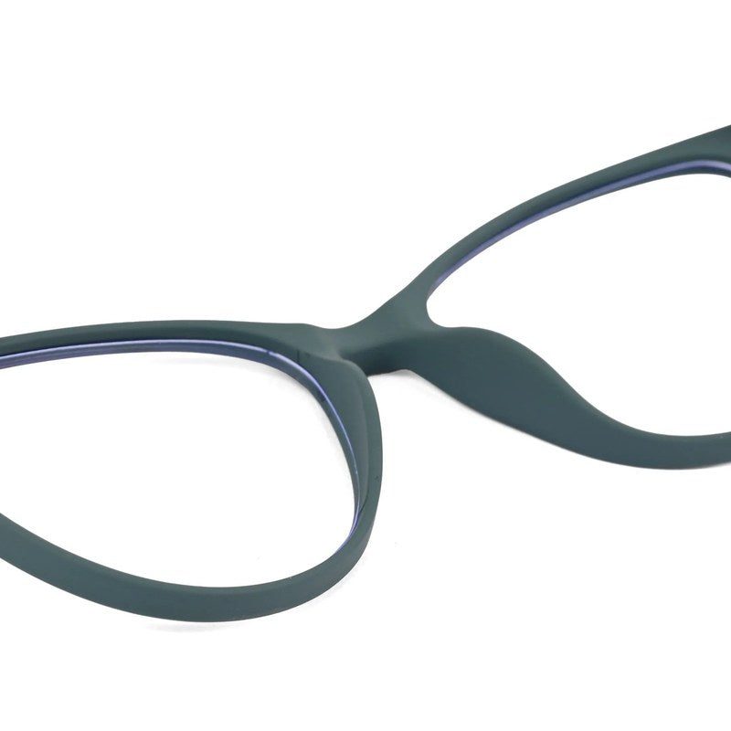 TruBlu Olive Green Medium Full Rim CATEYE Computer Glasses for Men & Women — Hashtag Eyewears