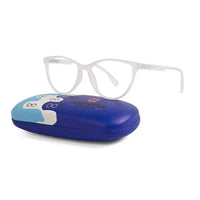 TruBlu | Transparent Medium Full Rim CATEYE Computer Glasses for Men & Women [Blue Block]