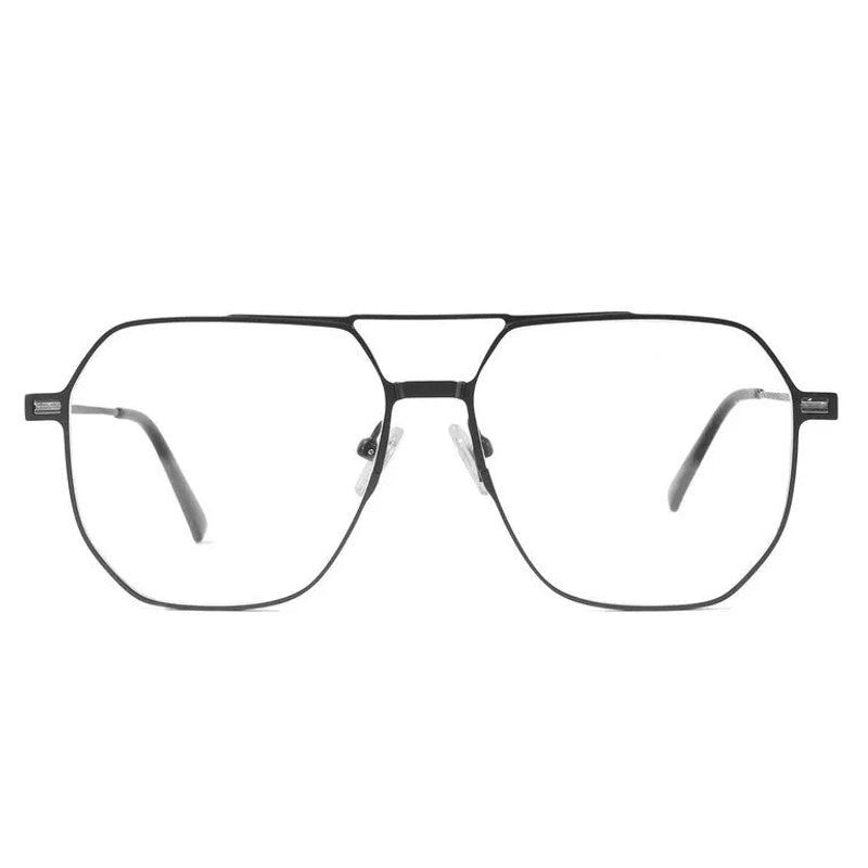Typhora | Grey Large Full Rim Haxagonal Clip-on for Men & Women [Clip-on]