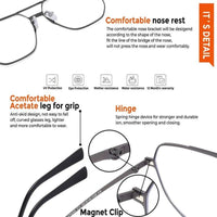 Typhora Grey Large Full Rim Haxagonal Clip-on for Men & Women — Hashtag Eyewears