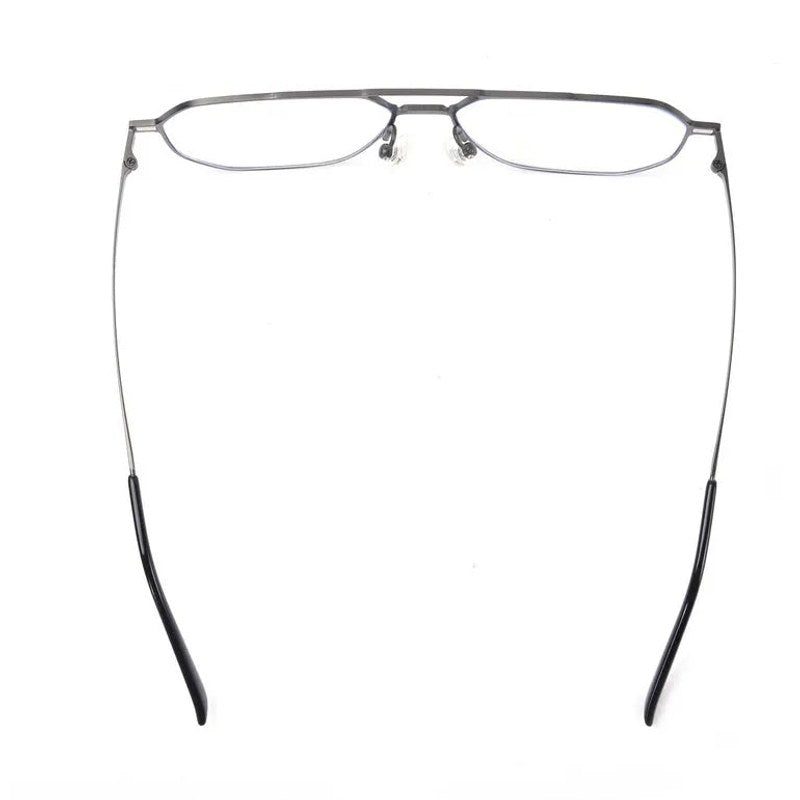 Typhora Grey Large Full Rim Haxagonal Clip-on for Men & Women — Hashtag Eyewears