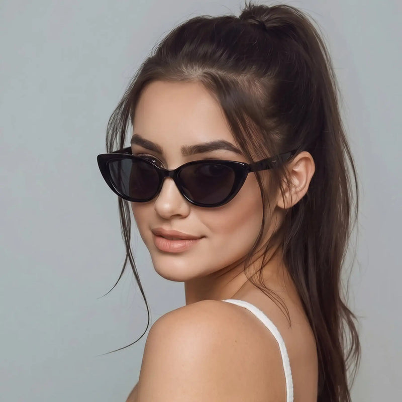Ultravox | Transparent-Black Medium Full Rim Cat-Eye Sunglasses for Women [UV-protected] HASHTAG X WHITECHERRY