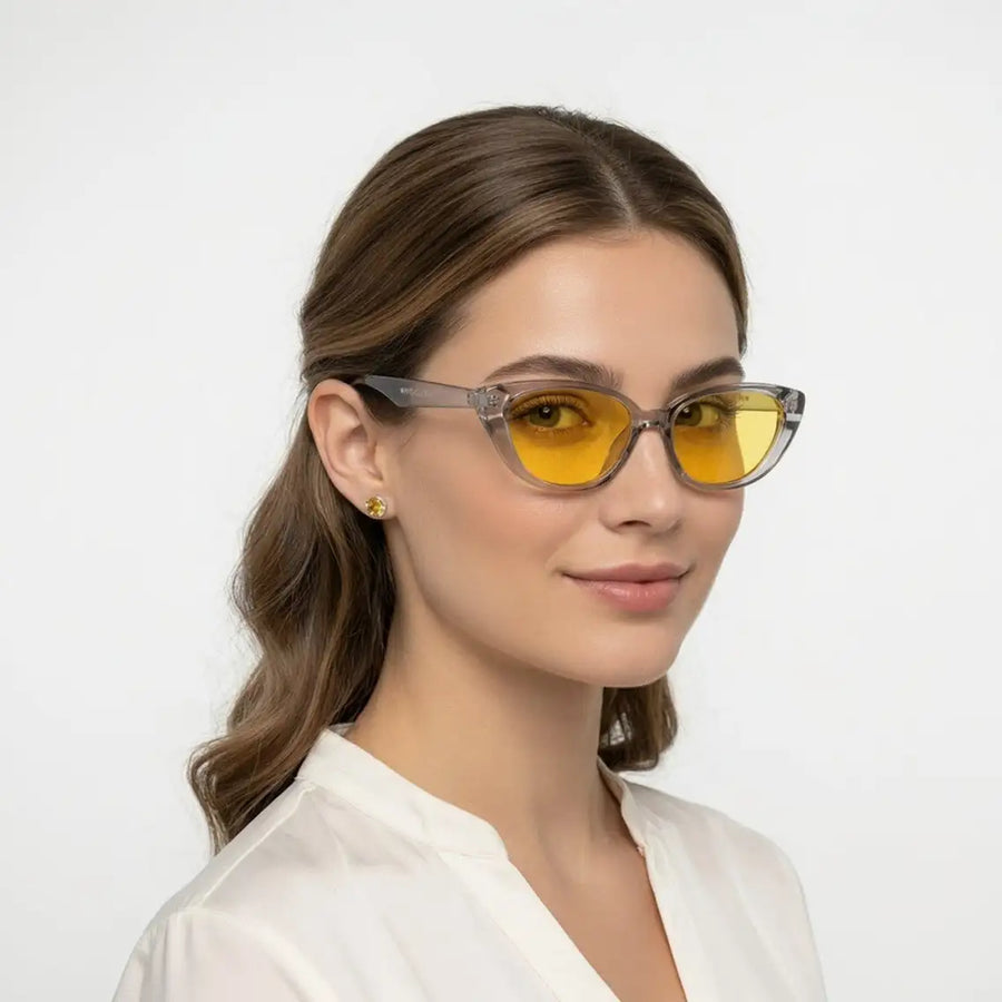 Ultravox | Transparent-Grey Medium Full Rim Cat-Eye Sunglasses for Women [UV-protected] HASHTAG X WHITECHERRY