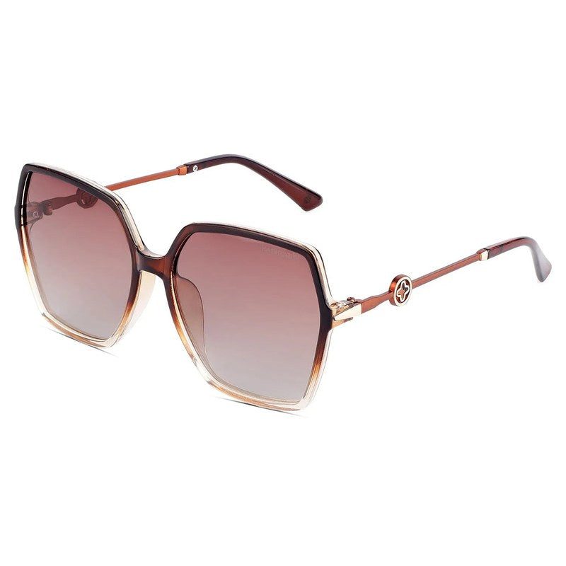 Ulyra Gradient Brown Large Full Rim Square Sunglasses for Women — Hashtag Eyewears