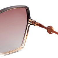 Ulyra Gradient Brown Large Full Rim Square Sunglasses for Women — Hashtag Eyewears
