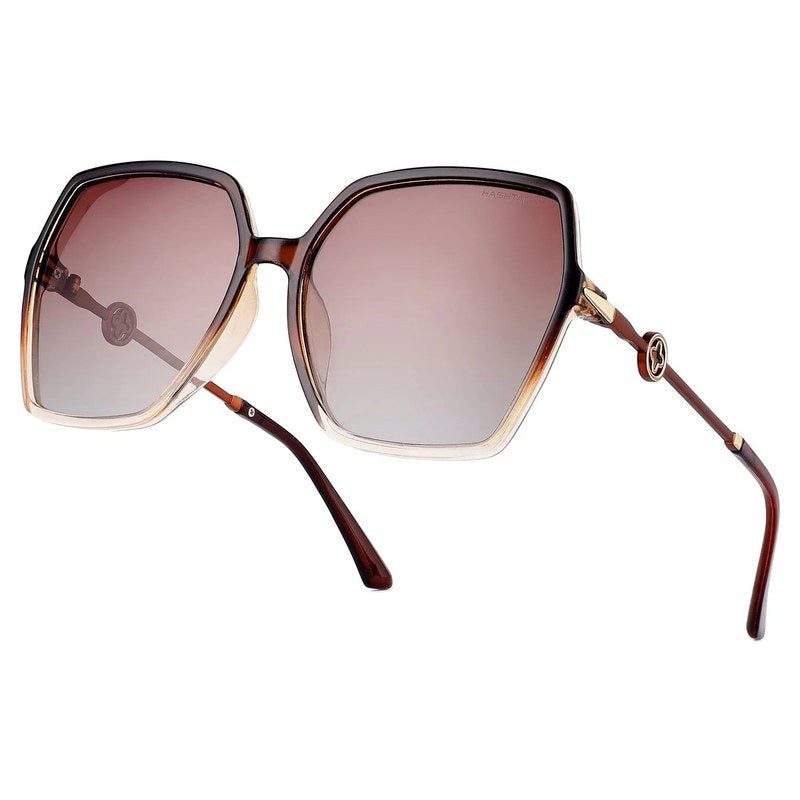 Ulyra | Gradient Brown Large Full Rim Square Sunglasses for Women [Polarized]