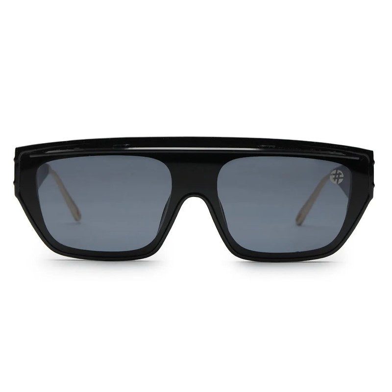 Umbra | Black/Gold Medium Full Rim Rectangle Sunglasses for Men & Women [UV-protected]