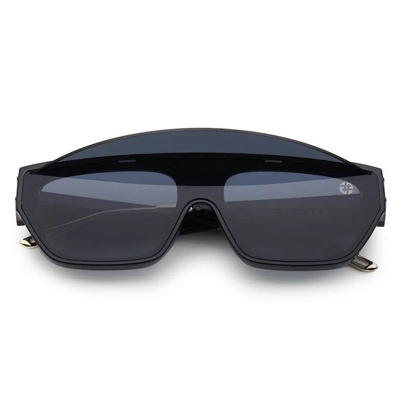 Umbra | Black/Gold Medium Full Rim Rectangle Sunglasses for Men & Women [UV-protected]