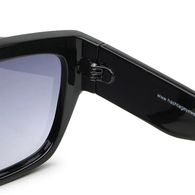 Umbra | Black/Silver Medium Full Rim Rectangle Sunglasses for Men & Women [UV-protected]