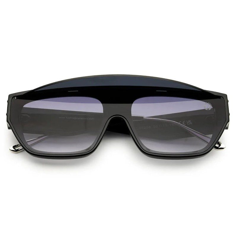 Umbra | Black/Silver Medium Full Rim Rectangle Sunglasses for Men & Women [UV-protected]