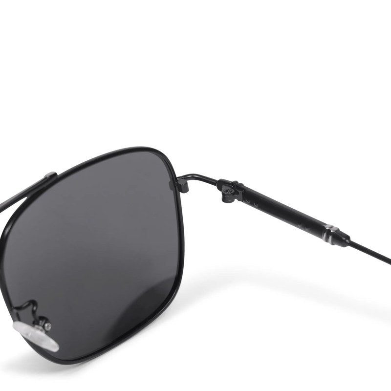 Unity | Silver & Navy Blue Large Full Rim Square Sunglasses for Men [Polarized]