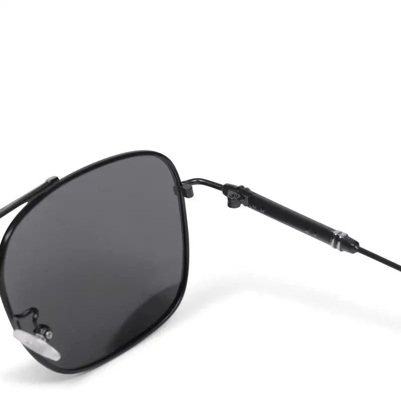 Unity | Silver & Navy Blue Large Full Rim Square Sunglasses for Men [Polarized]