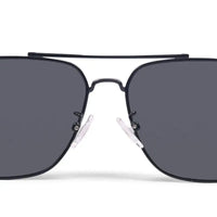 Unity | Silver & Navy Blue Large Full Rim Square Sunglasses for Men [Polarized]