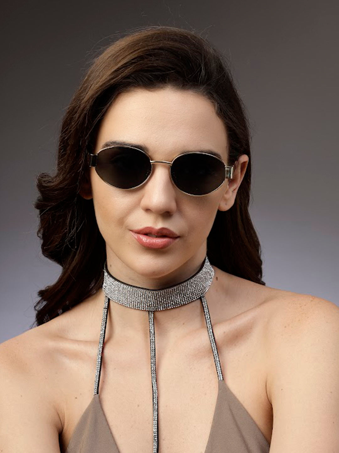 Ivory | Green Medium Full Rim Oval Sunglasses for Women [UV-protected]