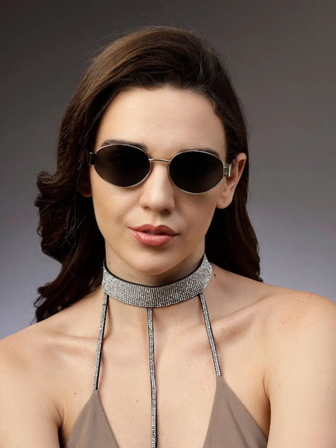 Ivory | Green Medium Full Rim Oval Sunglasses for Women [UV-protected]