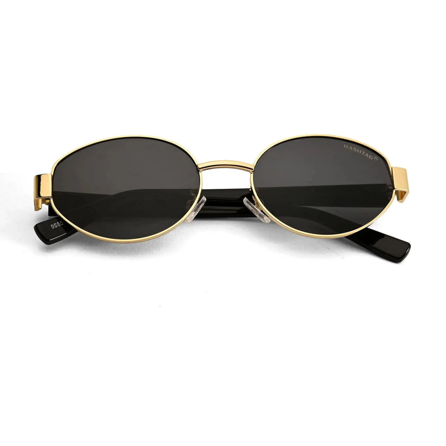 Urbanite | Black Medium Full Rim Oval Sunglasses for Women [UV-protected]