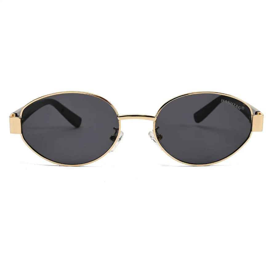 Urbanite | Black Medium Full Rim Oval Sunglasses for Women [UV-protected]