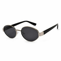 Urbanite | Silver Medium Full Rim Oval Sunglasses for Women [UV-protected]