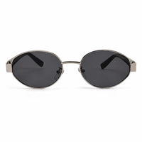Urbanite | Silver Medium Full Rim Oval Sunglasses for Women [UV-protected]