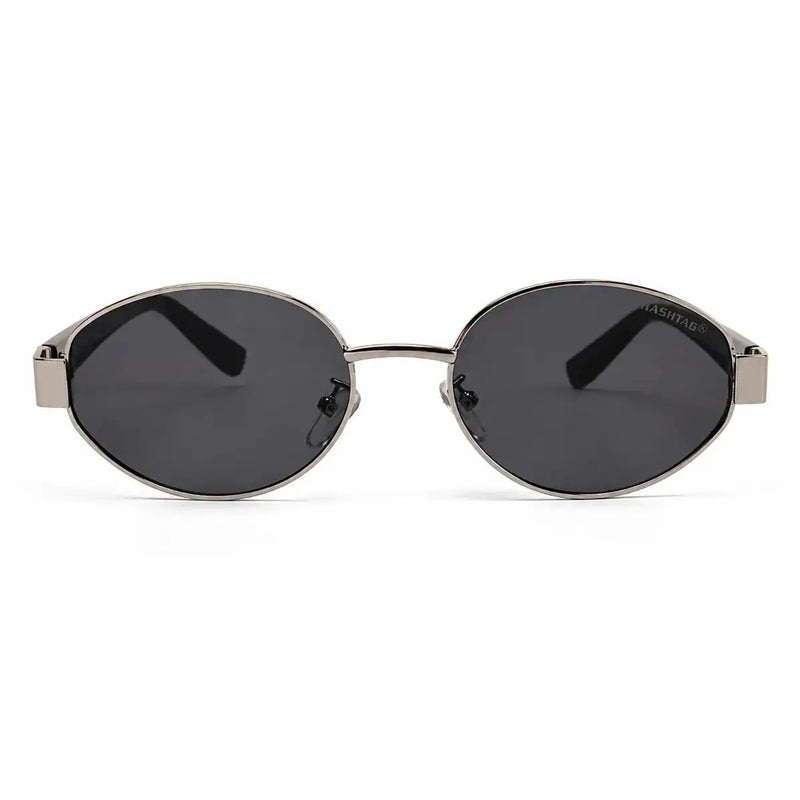 Urbanite | Silver Medium Full Rim Oval Sunglasses for Women [UV-protected]