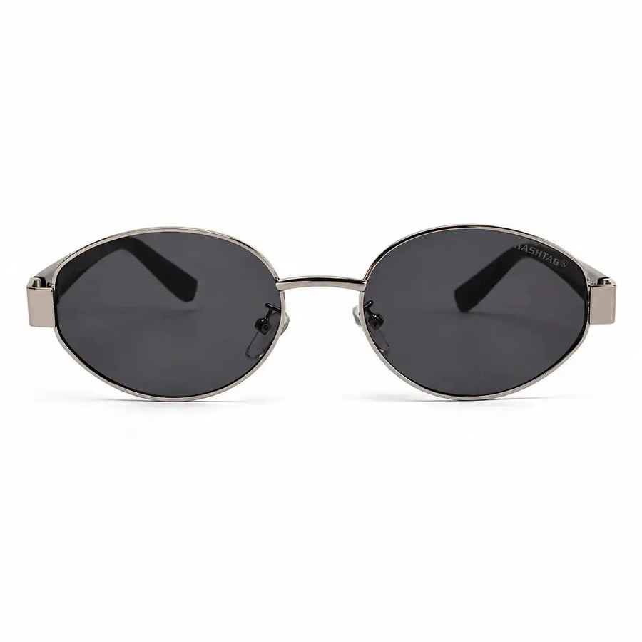 Urbanite | Silver Medium Full Rim Oval Sunglasses for Women [UV-protected]