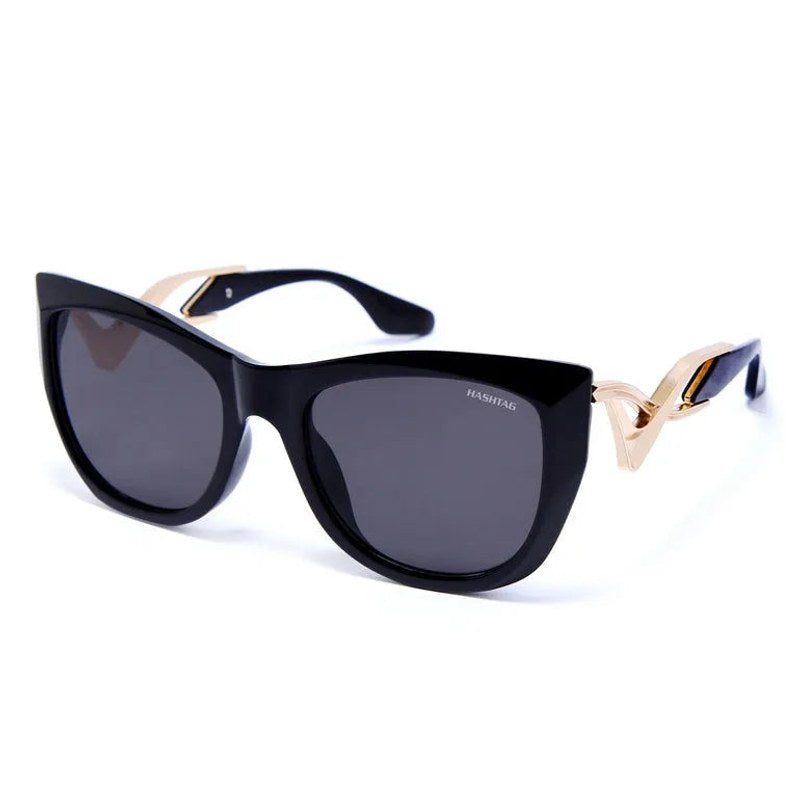 Vail Black Medium Full Rim Shield Sunglasses for Women — Hashtag Eyewears