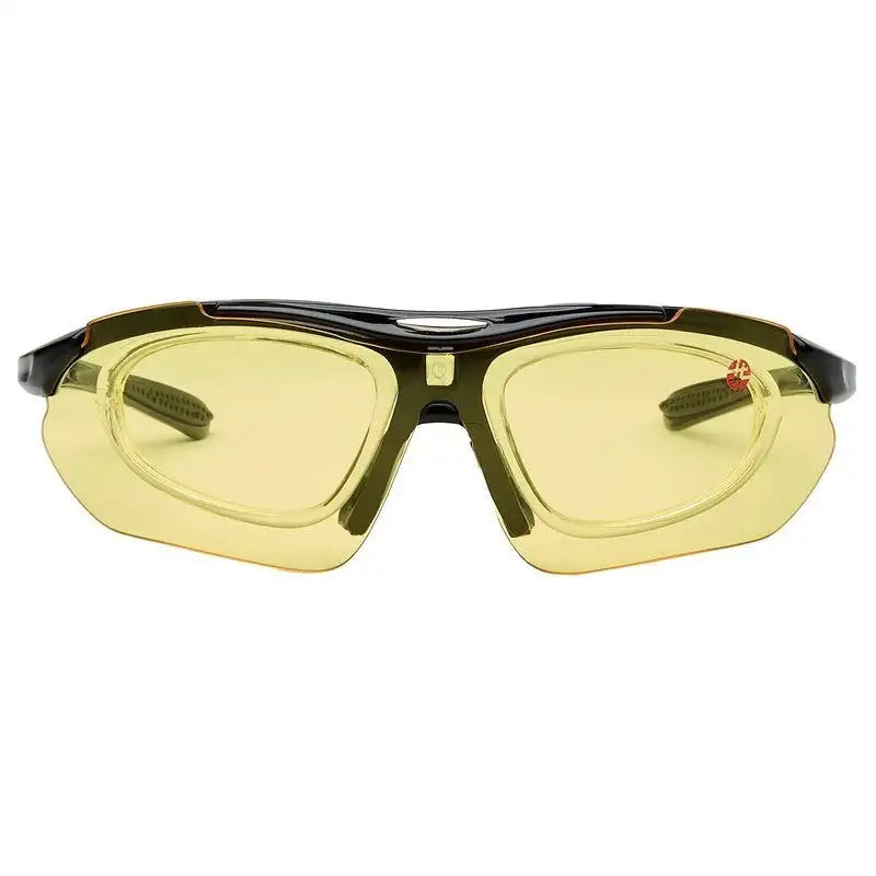 Valkor | Black Free Size Half Rim Shield Sports Sunglasses for Men & Women Changeable Lens[Polarized]