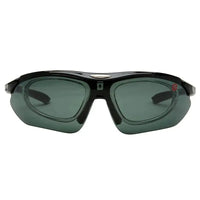 Valkor | Black Free Size Half Rim Shield Sports Sunglasses for Men & Women Changeable Lens[Polarized]
